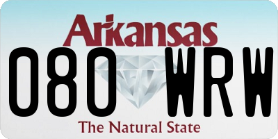 AR license plate 080WRW