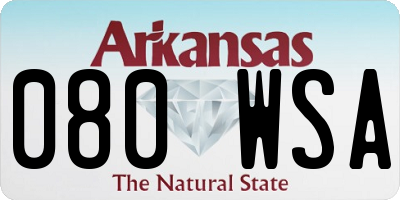 AR license plate 080WSA
