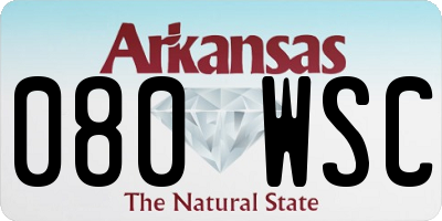AR license plate 080WSC