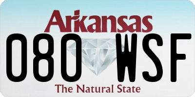 AR license plate 080WSF