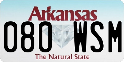 AR license plate 080WSM