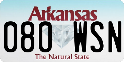 AR license plate 080WSN