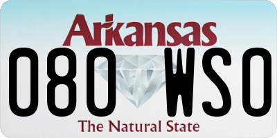 AR license plate 080WSO