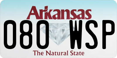 AR license plate 080WSP