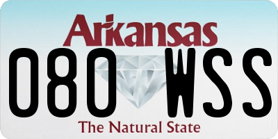 AR license plate 080WSS