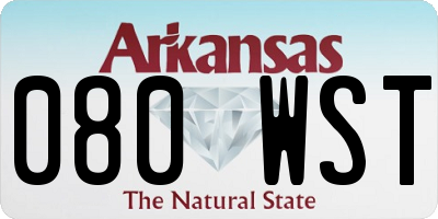 AR license plate 080WST