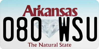 AR license plate 080WSU