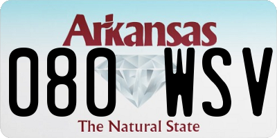 AR license plate 080WSV