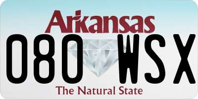 AR license plate 080WSX
