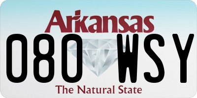 AR license plate 080WSY