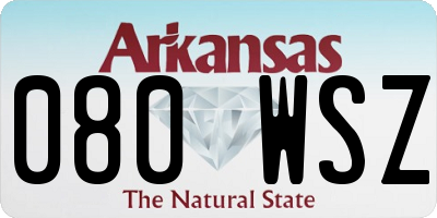AR license plate 080WSZ