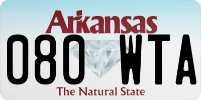 AR license plate 080WTA