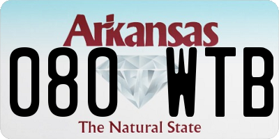 AR license plate 080WTB