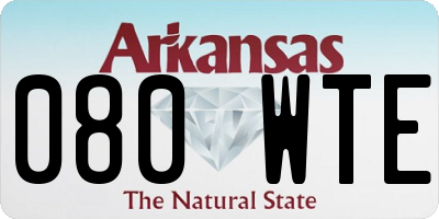 AR license plate 080WTE
