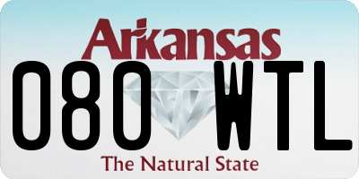 AR license plate 080WTL