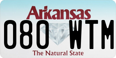 AR license plate 080WTM