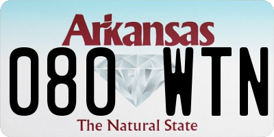AR license plate 080WTN