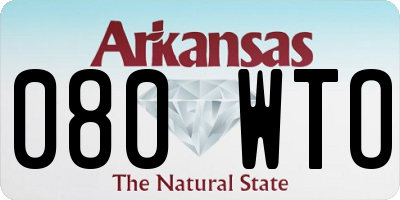 AR license plate 080WTO