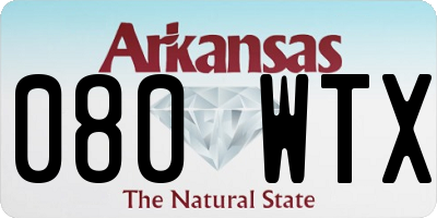 AR license plate 080WTX