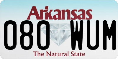 AR license plate 080WUM