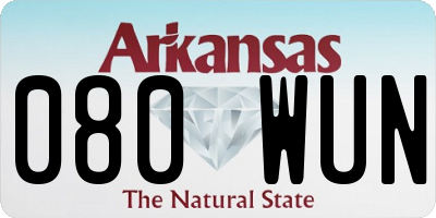 AR license plate 080WUN