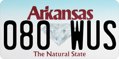 AR license plate 080WUS