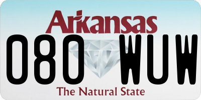 AR license plate 080WUW