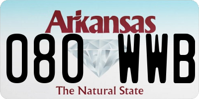 AR license plate 080WWB