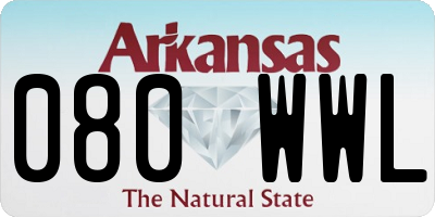 AR license plate 080WWL