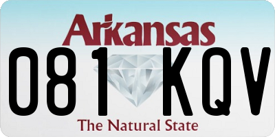 AR license plate 081KQV