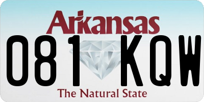 AR license plate 081KQW