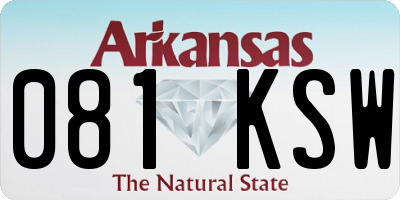 AR license plate 081KSW