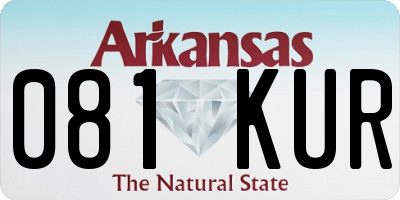 AR license plate 081KUR