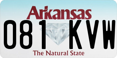 AR license plate 081KVW
