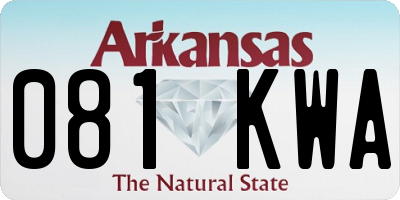 AR license plate 081KWA