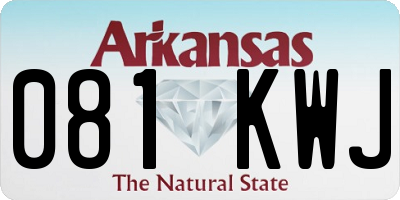 AR license plate 081KWJ