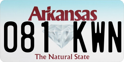 AR license plate 081KWN