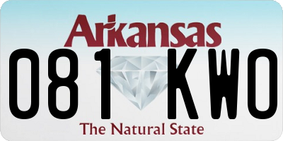 AR license plate 081KWO