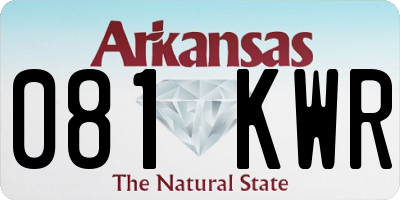 AR license plate 081KWR