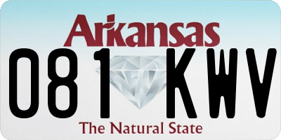AR license plate 081KWV