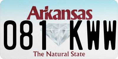AR license plate 081KWW