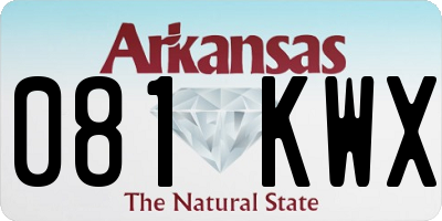 AR license plate 081KWX