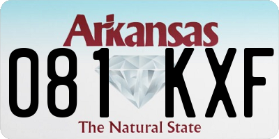 AR license plate 081KXF