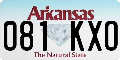 AR license plate 081KXO