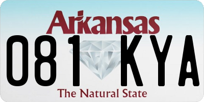 AR license plate 081KYA