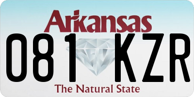 AR license plate 081KZR
