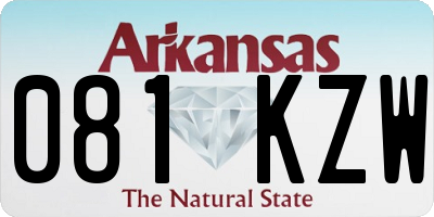AR license plate 081KZW