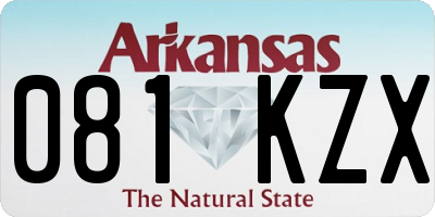 AR license plate 081KZX