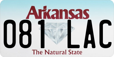 AR license plate 081LAC