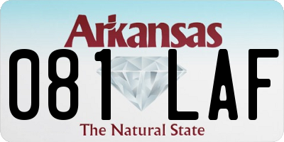 AR license plate 081LAF